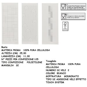 BUSTA PORTAPOSATE BIANCA ALTERNATA + TOVAGLIOLO x 125 Pz. ART.0259N [CELTEX320]