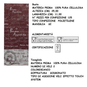 BUSTA PORTAPOSATE DINNER + TOVAGLIOLO x 125 Pz. ART.0424N [CELTEX315]