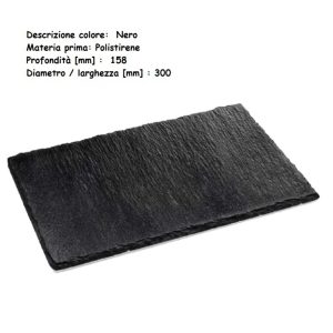 PIATTO ROCK BIG NERO 30 x 15,8 CM x 10 Pz. ART.6037-19 [GOLD150]
