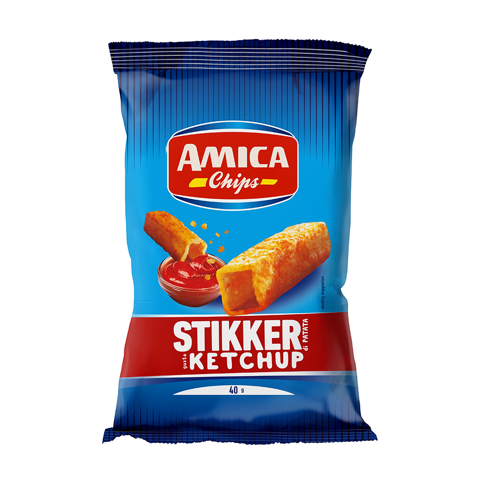 NON DISP.STIKKER KETCHUP AMICA CHIPS Gr.40 x 24 Pz. [AMICACHIPS173]