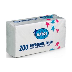 TOVAGLIOLI BIANCHI 1V cm30x30 200 x 10 Pz.ART.140 [ASTOR100]