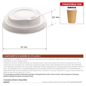 TAPPO PER BICCH.CAPPUCCIO 9oz 250-240 ML x 100 Pz. [BIBO150]