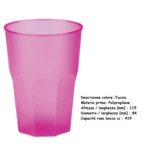 BICCHIERE COCKTAIL FUCSIA 420 cc x 20 Pz.ART.3876-77F [GOLD130]