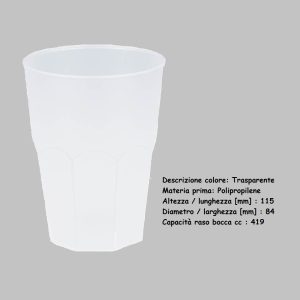 BICCHIERE COCKTAIL TRASP.420 cc x 20 Pz. ART.3876-21F [GOLD115]