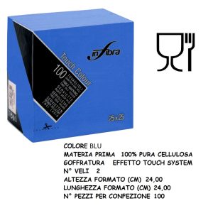 TOVAGLIOLI COCKTAIL 2V BLU cm25x25 100 x 30 Pz.ART.I-0267 [CELTEX541]