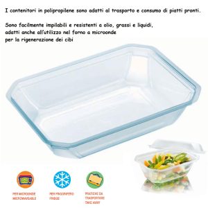 CONTENITORE POLIPR.TRASP cm 15x10x6h 400 ML x 80 Pz. [BIBO120]