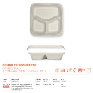 CONTENITORE 3 SCOMPARTI+COPERCHIO x 20 Pz.ART.JPY73204 [DAMPE136]