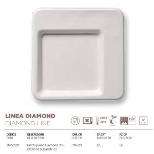 PIATTO DIAMOND CM20 x 50 Pz. ART.JP22320 [DAMPE151]