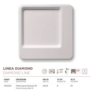 PIATTO DIAMOND CM24 x 50 Pz. ART.JP22220 [DAMPE152]