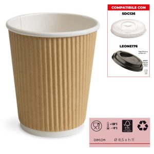 BICCHIERE CARTA GRANDE CAPPUCCIO (ML360) 12oz x 25 Pz.JBR003 [DAMPE192]