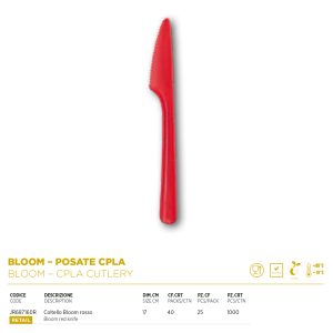 COLTELLO ROSSO BLOOM CPLA x 25 Pz.JR687160R [DAMPE320]