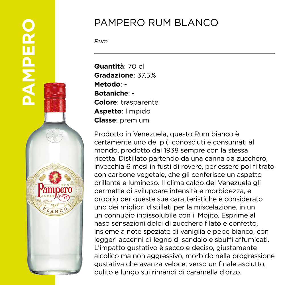 PAMPERO RUM 37,5? BLANCO x CL.70 [MONTENEGRO165]