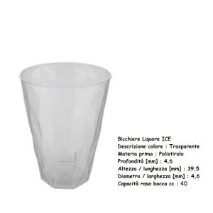 BICCHIERE LIQUOREL ICE 40 ML (TACCA 30 ML) x 50 Pz.ART.2766 [GOLD111]