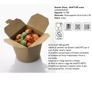 SCATOLA CHIUSA AVANA cm9,8x8,5x9,2h 750ml x 50 Pz. H0710 [LEONE200]