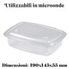 CONTENITORE+COPERCHIO PP. TRASP. ML 750 x 50 Pz.  MICRONDE COD.V01013 [HOTFORM145]