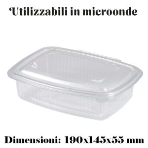 CONTENITORE+COPERCHIO PP. TRASP. ML 750 x 50 Pz.  MICRONDE COD.V01013 [HOTFORM145]