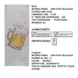 BUSTA PORTAPOSATE BEER + TOVAGLIOLO x 125 Pz. ART.I-2121 [CELTEX330]