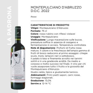 MONTEPULCIANO D'ABRUZZO D.O.C.2022 CL.75 x 6 PZ. [LAPADRONA110]