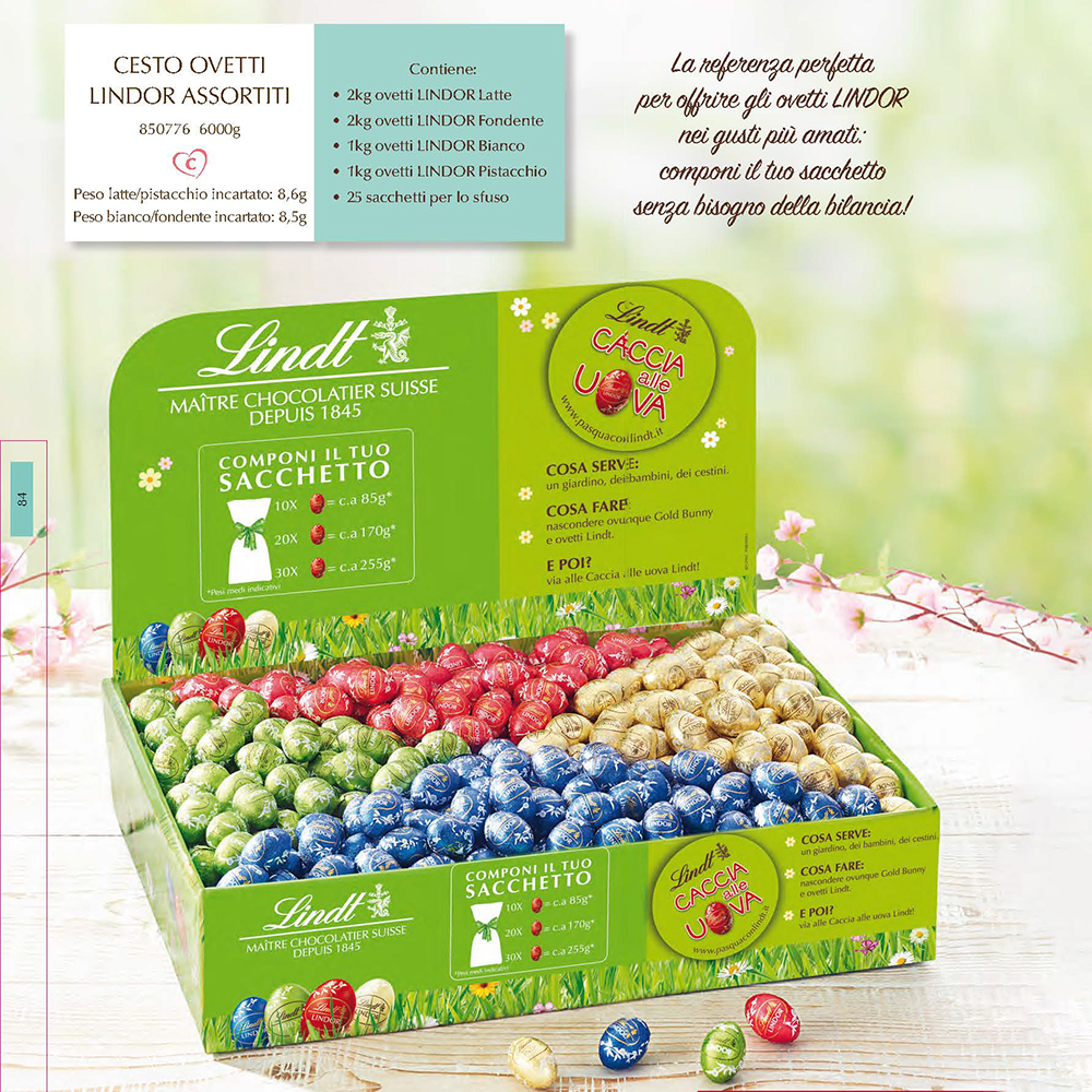 CESTO OVETTI LINDOR ASSORTITI x Kg.6 Pz.708 LINDT COD.850776 [LINDTPASQUA100]