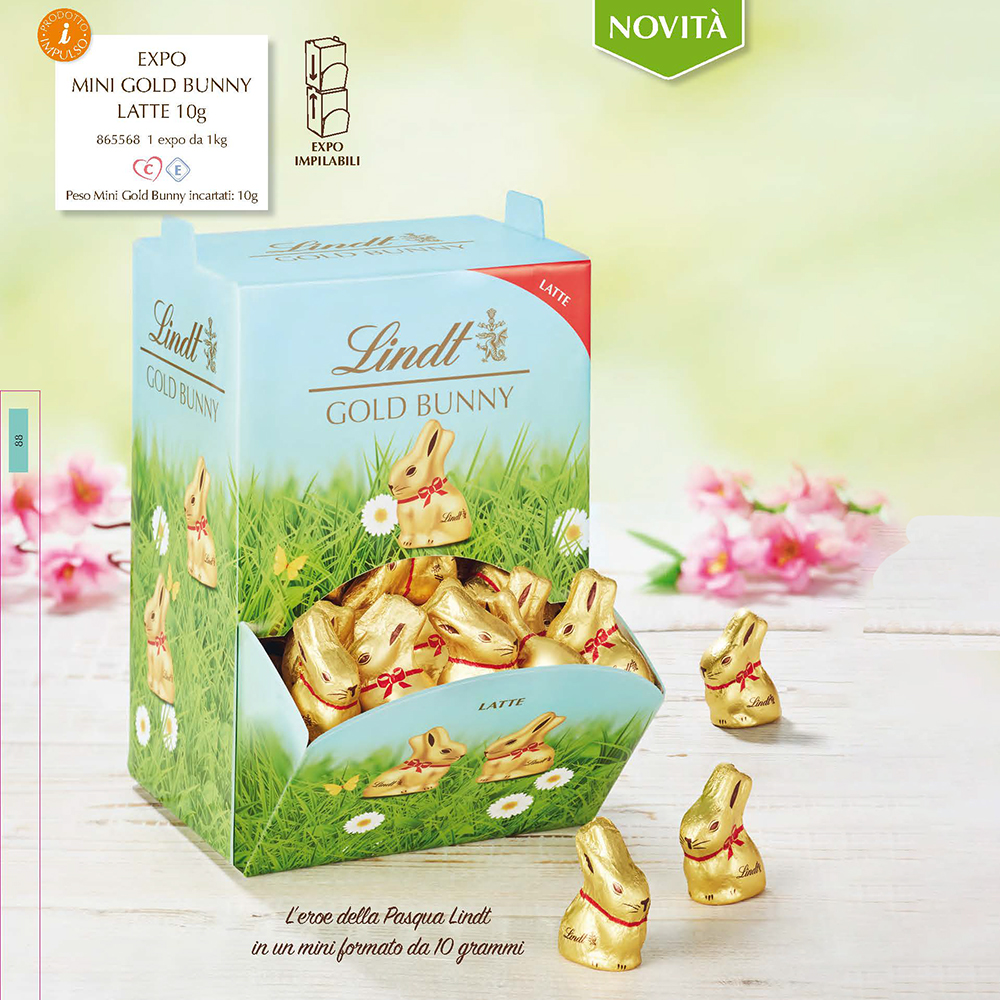 EXPO MINI GOLD BUNNY LATTE LINDT Gr.10 x 93 Pz. V.1,10 ART. 865568 [LINDTPASQUA117]