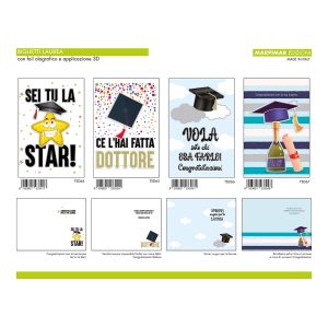 BIGLIETTI SPEC. LAUREA C/APPL. x 12 Pz. ART.ATSD32 [MARPIMAR113]