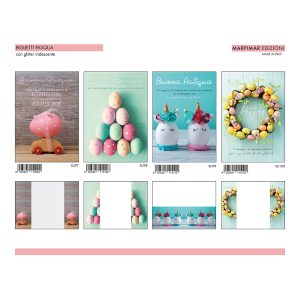 BIGLIETTI PASQUA GLITTER x 12 Pz. ART.21ASR24 [MARPIMAR140]