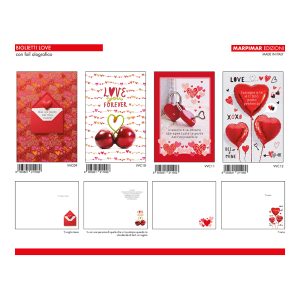 BIGLIETTI LOVE C/FOIL OLOGRAFICO x 12 Pz. ART.AVVC03 [MARPIMAR171]