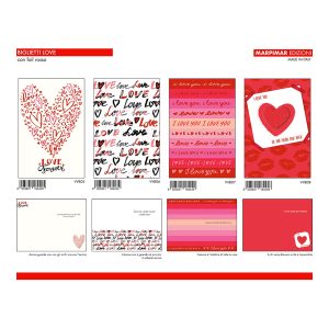 BIGLIETTI LOVE FOIL ROSSO x 12 Pz. ART.AVVB02 [MARPIMAR180]