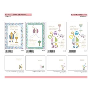 BIGLIETTI COMUNIONE CRESIMA C/FOIL x 12 Pz. ART.ASRC21 [MARPIMAR220]