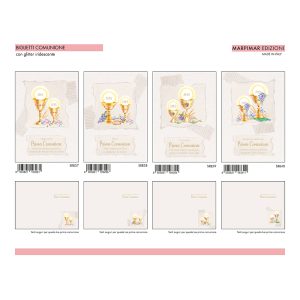 BIGLIETTI COMUNIONE GLITTER x 12 Pz. ART.ASRB10 [MARPIMAR226]