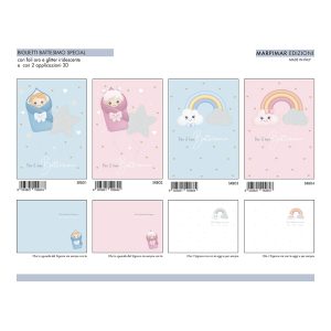 BIGLIETTI BATTESIMO SPECIAL x 12 Pz. ART.ASRB01/12 [MARPIMAR253]
