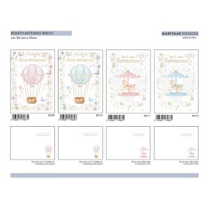 BIGLIETTI BATTESIMO RILIEVO x 12 Pz. ART.ASRA03/12 [MARPIMAR254]