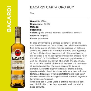 BACARDI CARTA ORO RUM 40? x Cl.100 [MARTINI115]