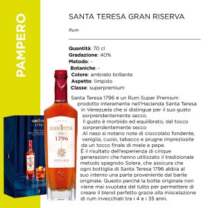 SANTA TERESA RUM 40? x Cl.70 GRAN RISERVA+2 BICCHIERI [MARTINI210]