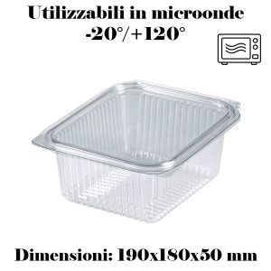 CONTENITORE+ COPERCHIO POLIPROP.TRASP. ML1000 x 50 Pz. COD.OK1000 [ONDIPACK107]