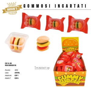 BURGER MINI GUMMY x 80 Pz.ART.A7079A [ROSSINIS205]