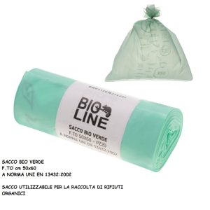 SACCO BIO VERDE Gr.13 50x60cm (20 strappi) ART.H1O013R [BIOEXTRUSION130]