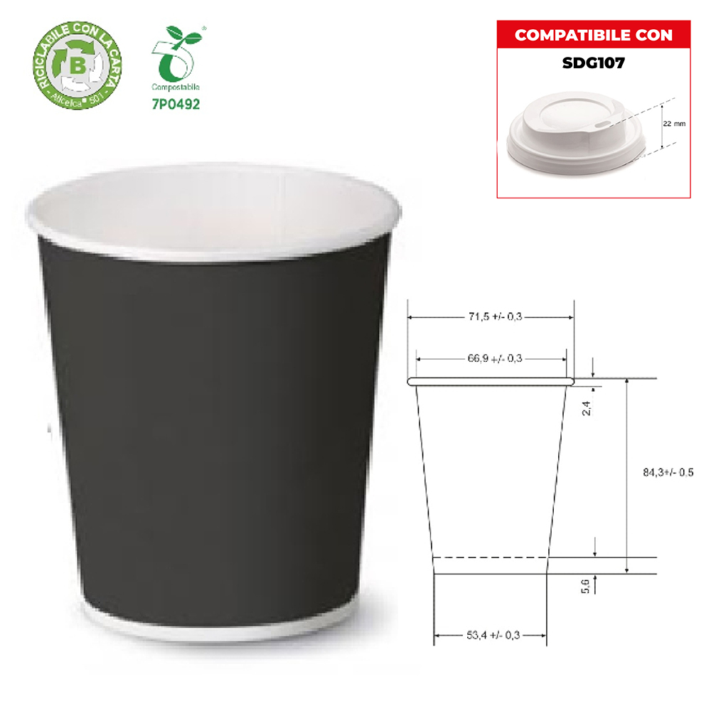 BICCHIERE CARTA CAPPUCCIO ml180 x 50Pz. ART.6OZ ART.107-51 [SDG109]