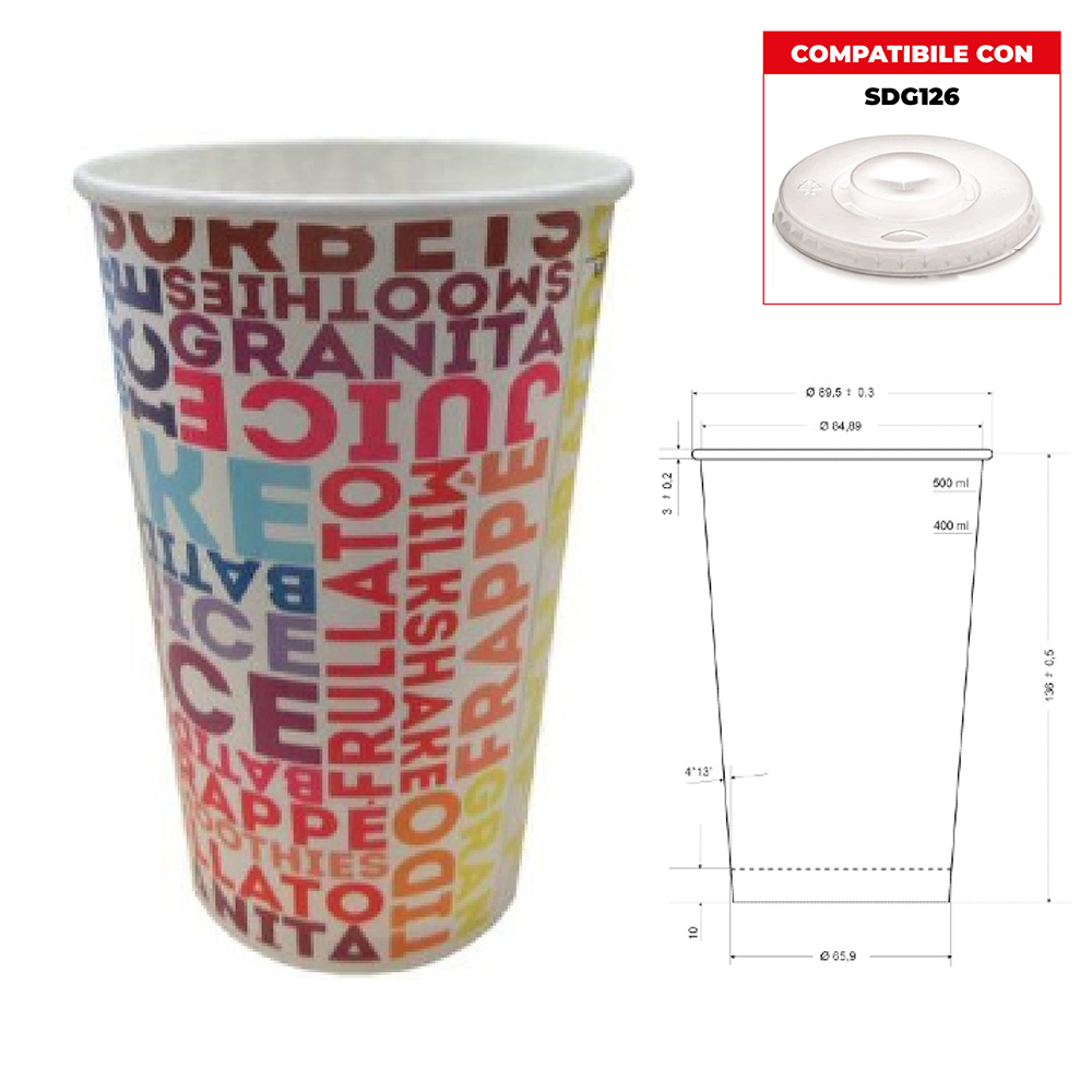 BICCHIERE PER BEVANDE FREDDE 500 ML x50 Pz. ART.50W-22 [SDG130]