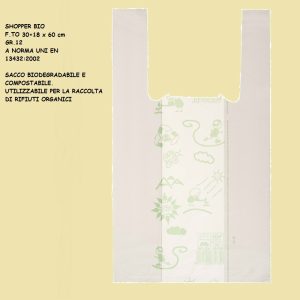 SHOPPER BIO BIANCHE Gr.12 30x60cm x 500 Pz. ART.G1D012S [BIOEXTRUSION106]