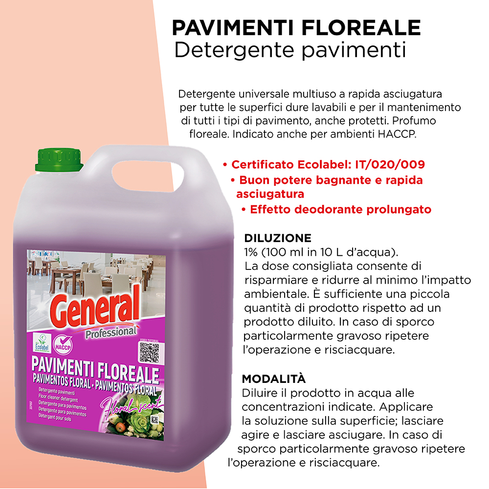 DETERGENTE FLOREALE PAVIMENTI 5 KG. ART.7152 GENERAL [SUTTER103]