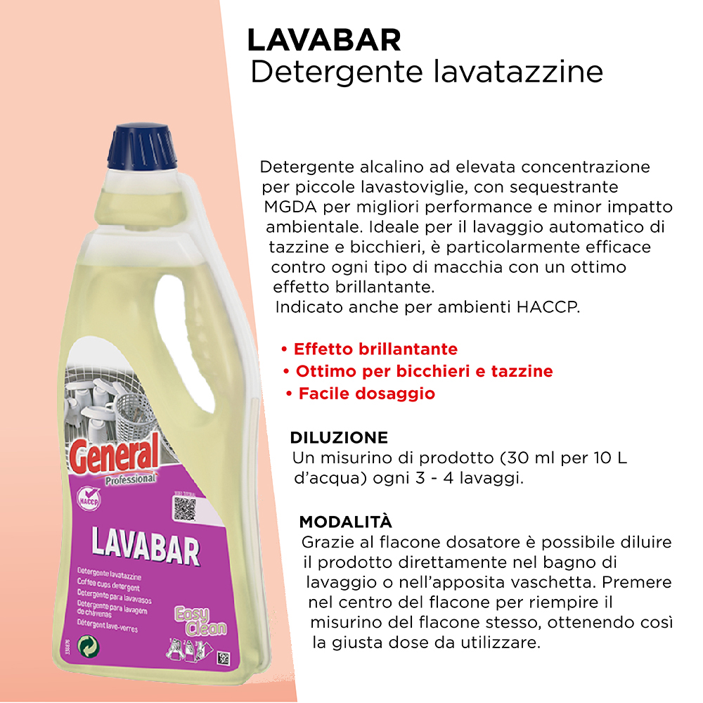 LAVABAR (LAVATAZZINE) GENERAL 750 ML x 1 Pz. ART.7118 [SUTTER128]