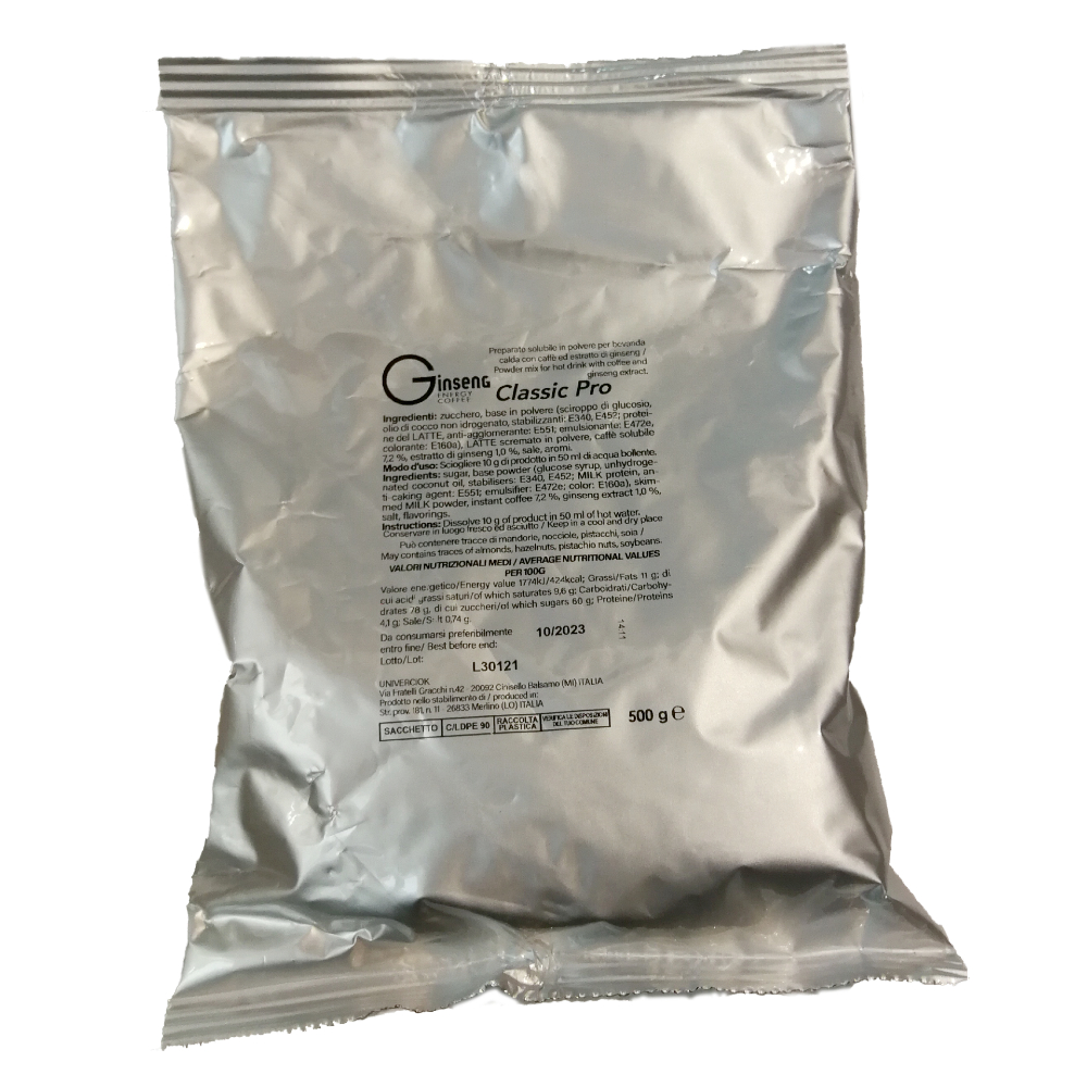 GINSENG ITALIANO SENZA LATTOSIO/GLUTINE x Gr.500 SOLUBILE UNIVERC. [UNIVERCIOK112]