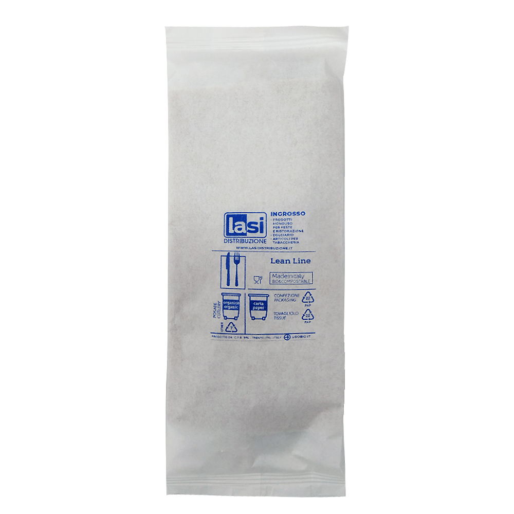 BIS POSATE LEAN PLA+TOVAGLIOLO 2V BUSTA CARTA x 200 Pz.ART.02BL2VLS [USOBIO265]