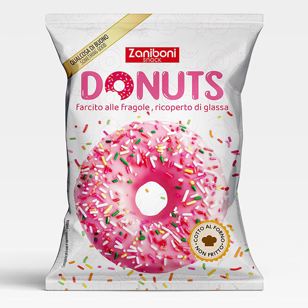 DONUT FRAGOLA Gr.60 x 12 Pz. [ZANIBONI217]