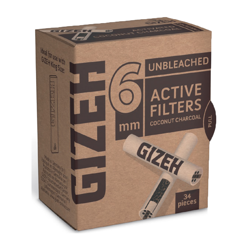 GIZEH FILTRI ACTIV 6MM UNBLEACHED ASTUCCIO x 10 Pz.(COMPRESA ACCISA €1,22) [GIZEH155]