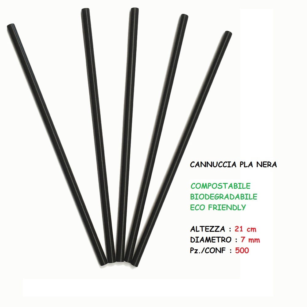 CANNUCCIA PLA NERA H.21 PZ.500 (DIAM.7mm) ART.21070.500.1 [BIOEVO115]